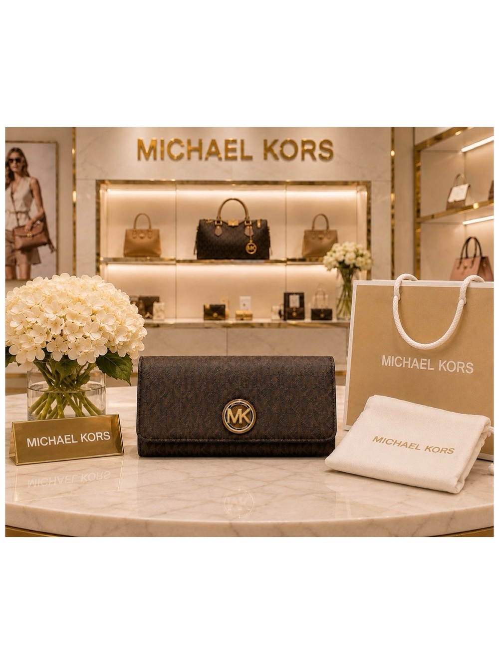 Michael Kors Fulton Flap Large Continental Wallet. NEW!